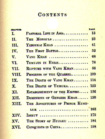 [Contents, Page 1 of 2] from Genghis Khan by Jacob Abbott