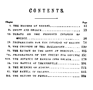[Contents] from Xerxes by Jacob Abbott