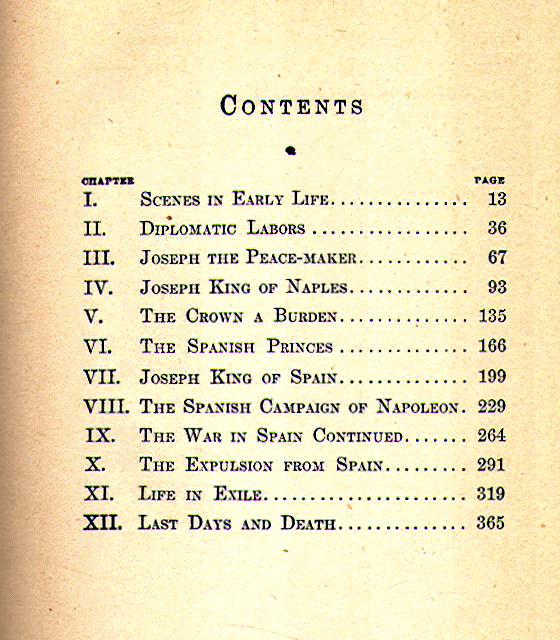 [Contents] from Joseph Bonaparte by John S. C. Abbott