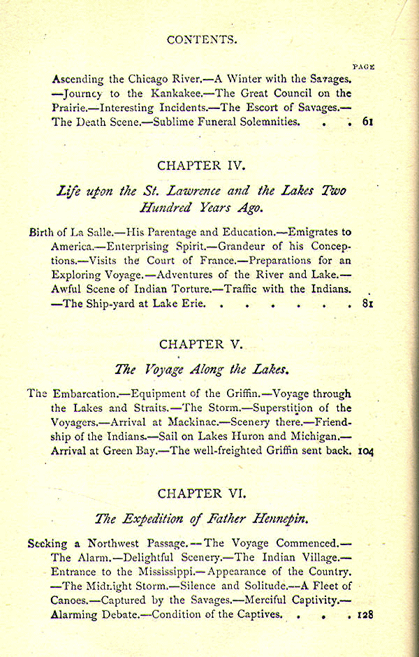 [Contents, Page 2 of 6] from Chevalier de La Salle by John S. C. Abbott