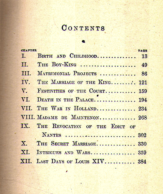 [Contents] from Louis XIV by John S. C. Abbott
