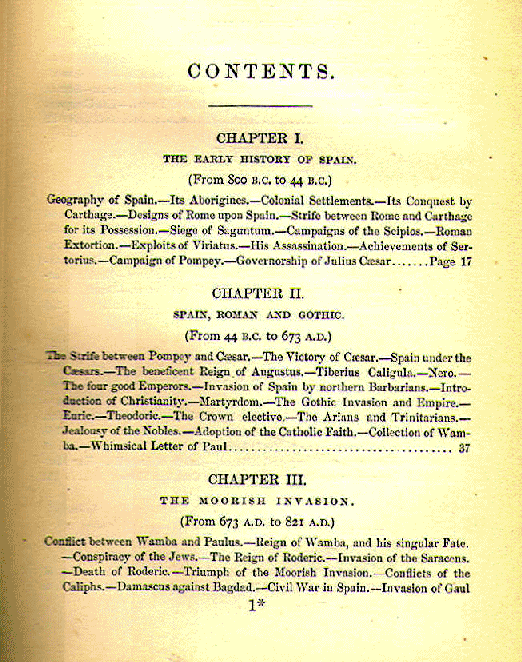 [Contents, Page 1 of 6] from Romance of Spanish History by John S. C. Abbott