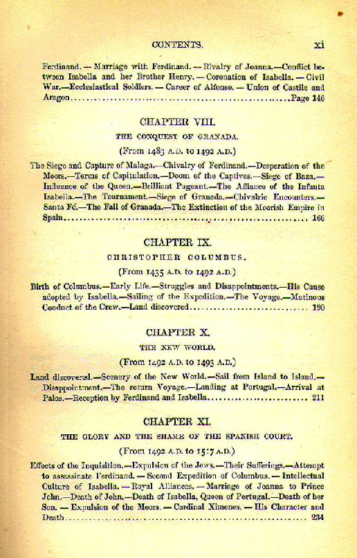 [Contents, Page 3 of 6] from Romance of Spanish History by John S. C. Abbott