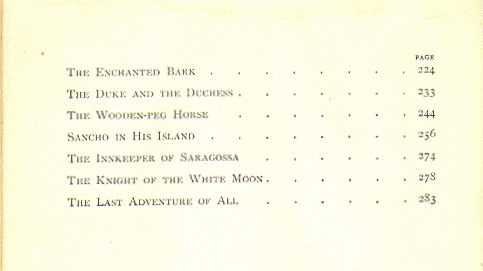 [Contents, Page 2 of 2] from Stories of Don Quixote by James Baldwin