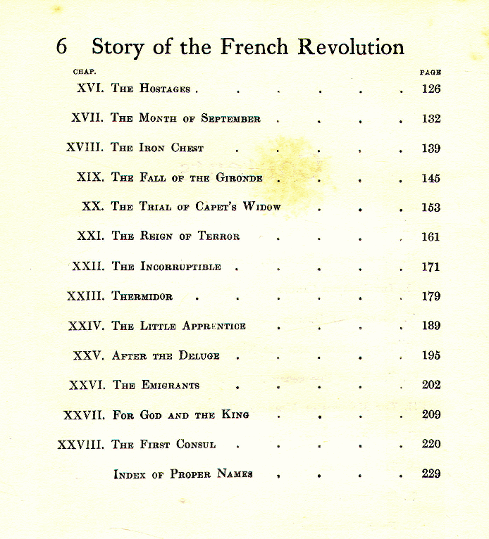 [Contents, Page 2 of 2] from Story of the French Revolution by Alice Birkhead