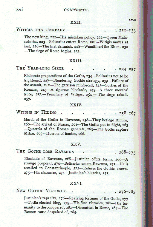 [Contents, Page 6 of 8] from The Goths by Henry Bradley