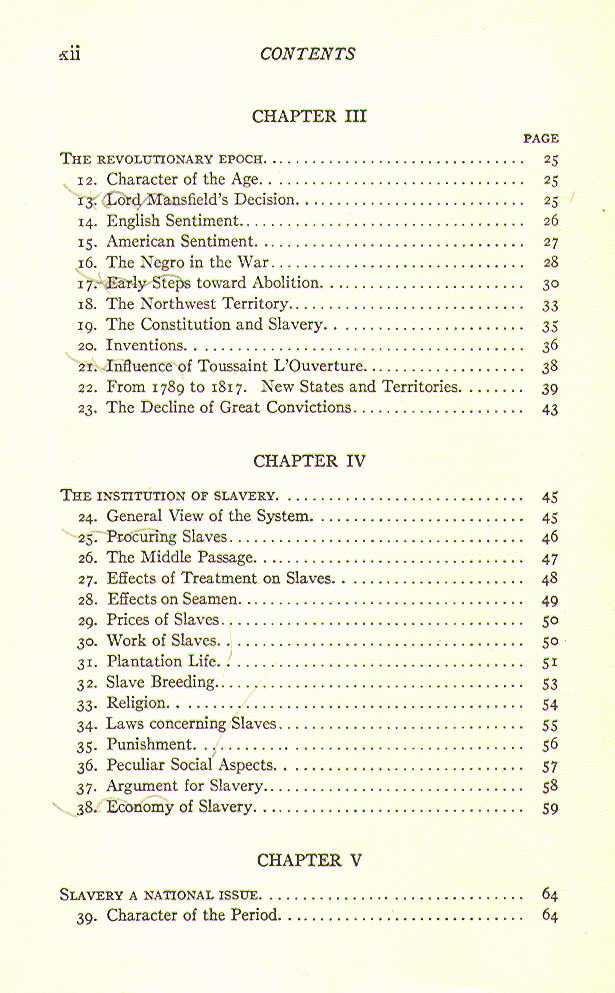 [Contents, Page 2 of 7] from History of the American Negro by Benjamin Brawley