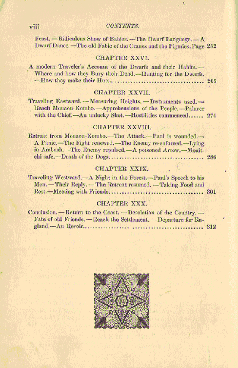 [Contents, Page 4 of 4] from Country of the Dwarfs by Paul du Chaillu