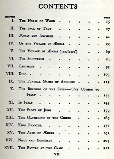 [Contents] from Aeneid for Boys and Girls by Alfred J. Church