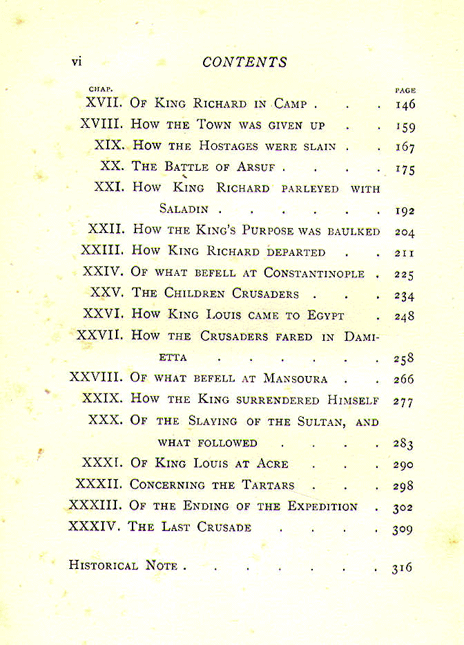 [Contents, Page 2 of 2] from The Crusaders by Alfred J. Church