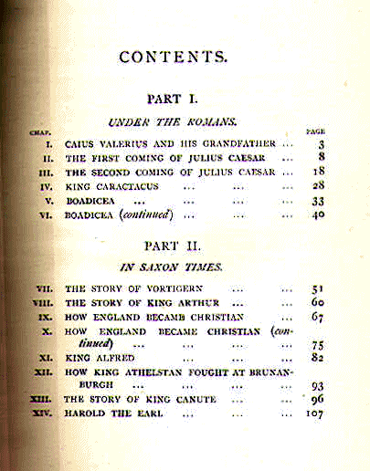 [Contents, Page 1 of 2] from English History Stories - I by Alfred J. Church