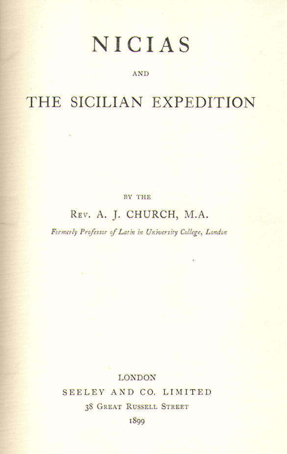 [Title Page] from Sicilian Expedition by Alfred J. Church