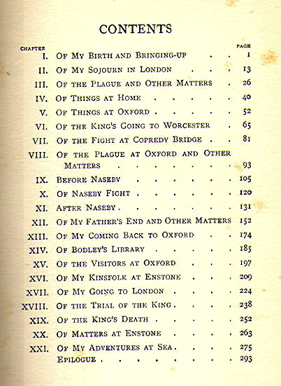 [Contents] from With the King at Oxford by Alfred J. Church