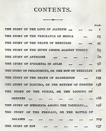 [Contents] from Stories from Greek Tragedians by Alfred J. Church