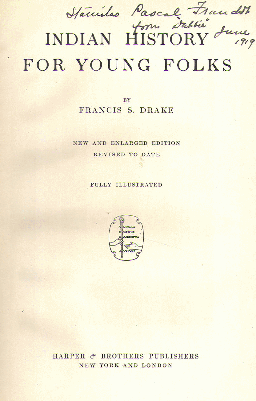 [Title Page] from Indian History for Young Folks by Francis Drake
