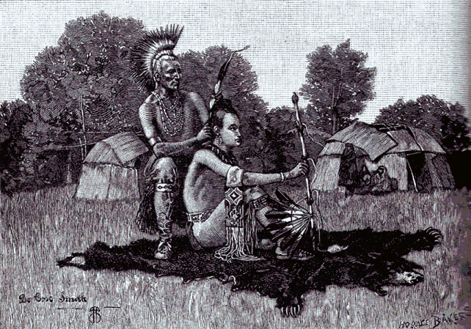 Indian on bearskin