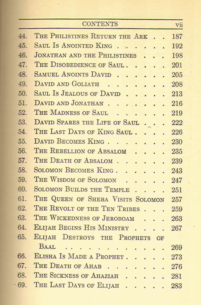 [Contents, Page 3 of 4] from Heroes of Israel by Lawton Evans