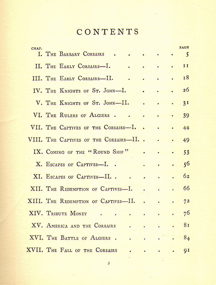 [Contents] from Barbary Rovers by John Finnemore