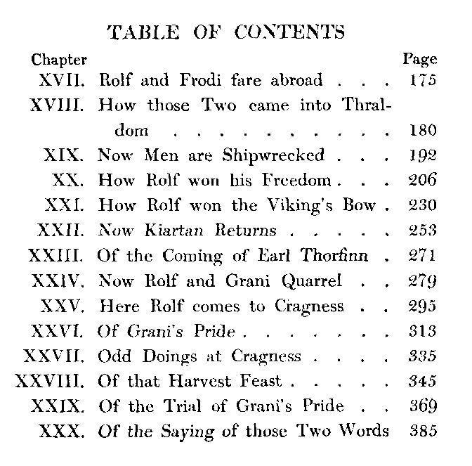 [Contents Page 2 of 2] from Rolf and the Viking's Bow by Allen French
