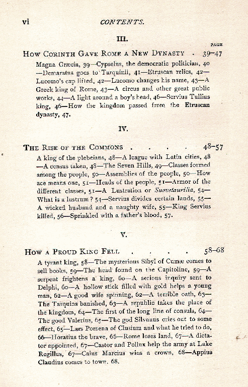 [Contents, Page 2 of 9] from The Story of Rome by Arthur Gilman