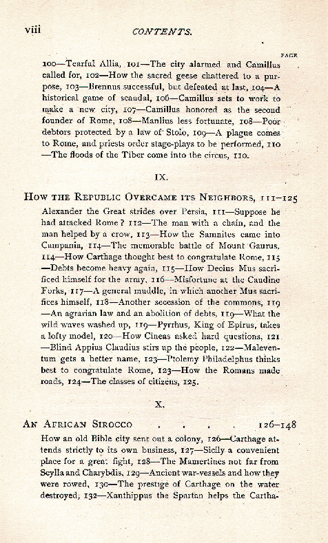[Contents, Page 4 of 9] from The Story of Rome by Arthur Gilman