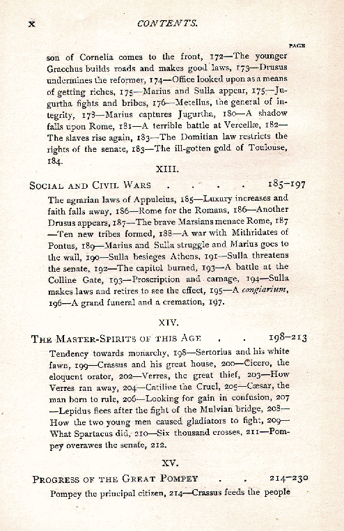[Contents, Page 6 of 9] from The Story of Rome by Arthur Gilman