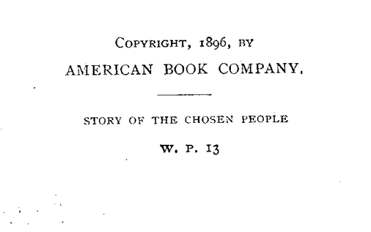 [Copyright] from The Story of the Chosen People by Helene Guerber