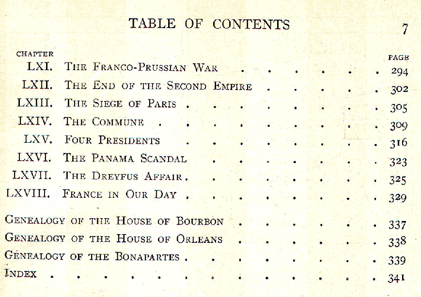 [Contents, page 1 of 3] from The Story of Modern France by Helene Guerber