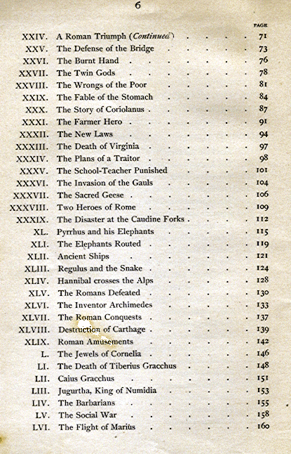 [Contents (continued)] from Story of the Romans by Helene Guerber