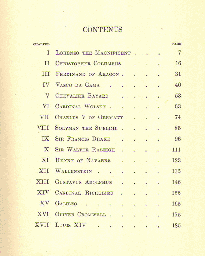 [Contents, Page 1 of 2] from Famous Men of Modern Times by John Haaren