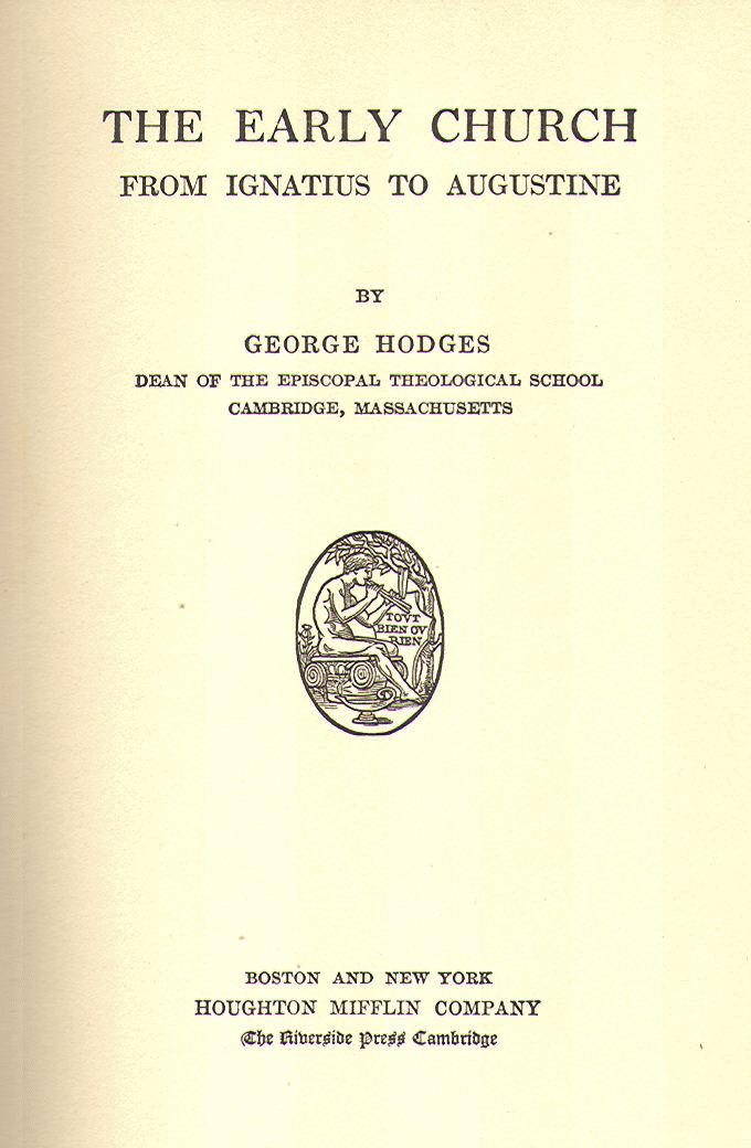 [Title Page] from The Early Church by George Hodges