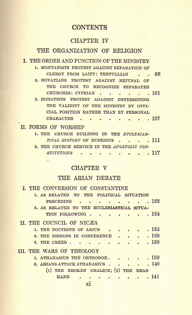 [Contents, Page 3 of 6] from The Early Church by George Hodges