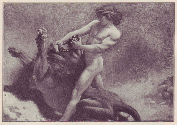Young Samson slays the lion