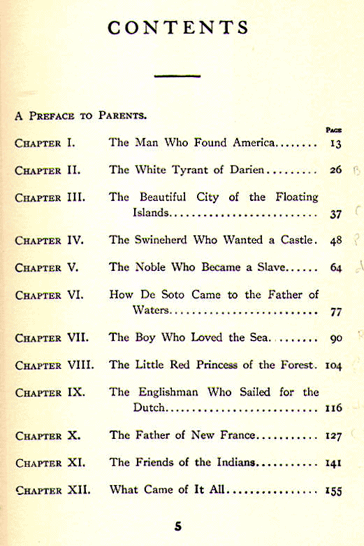 [Contents] from The Men Who Found America by F. W. Hutchinson