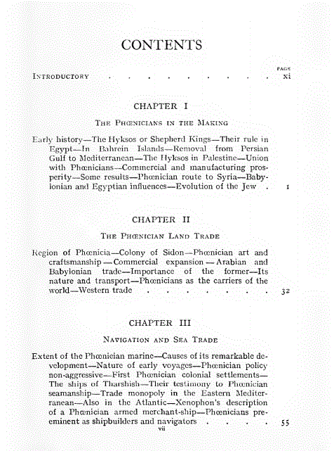 [Contents, 1 of 3] from Did Phoenicians Discover America?  by Thomas C. Johnston