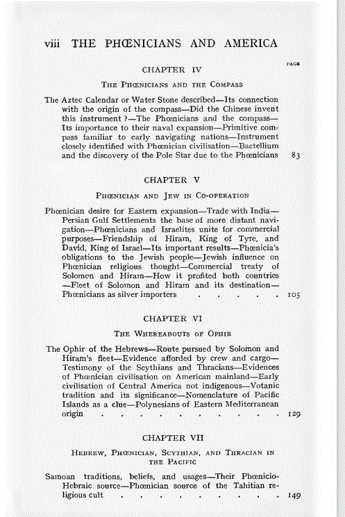 [Contents, 2 of 3] from Did Phoenicians Discover America?  by Thomas C. Johnston