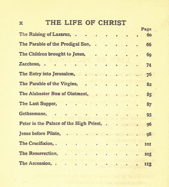 [Contents, Page 2 of 2] from Stories from the Life of Christ by Janet Kelman