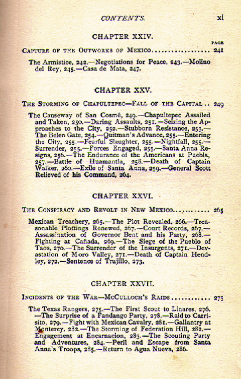 [Contents, page 7 of 8] from The War with Mexico by H. O. Ladd