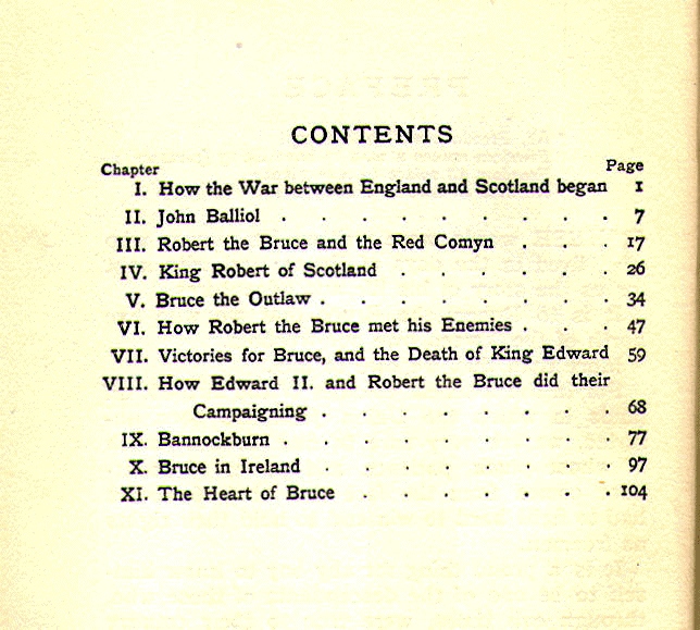 [Contents] from The Story of Robert Bruce by Jeanie Lang