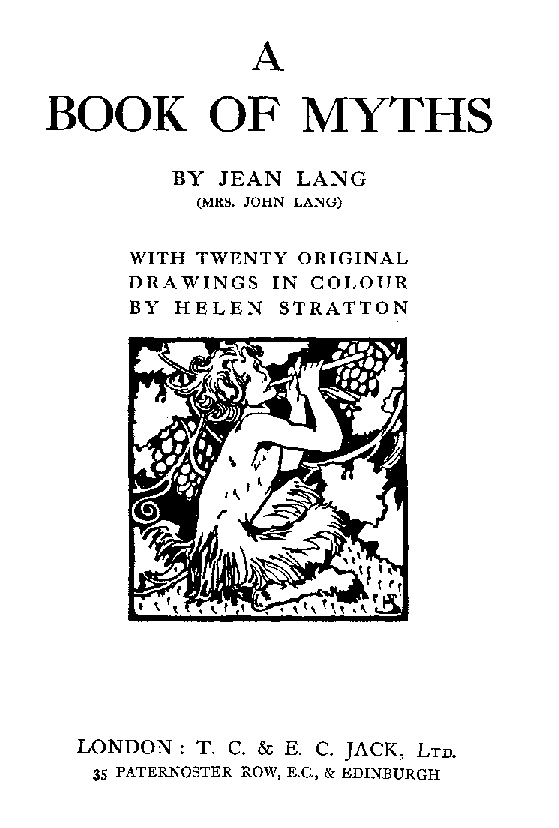 [Title Page] from A Book of Myths by Jeanie Lang
