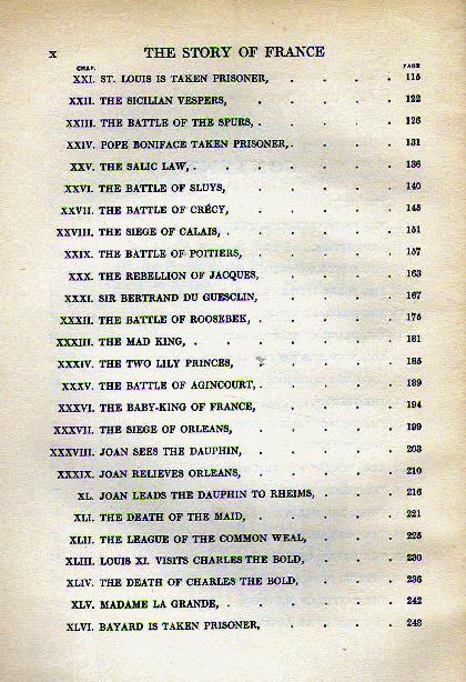 [Contents, Page 2 of 4] from The Story of France by Mary Macgregor
