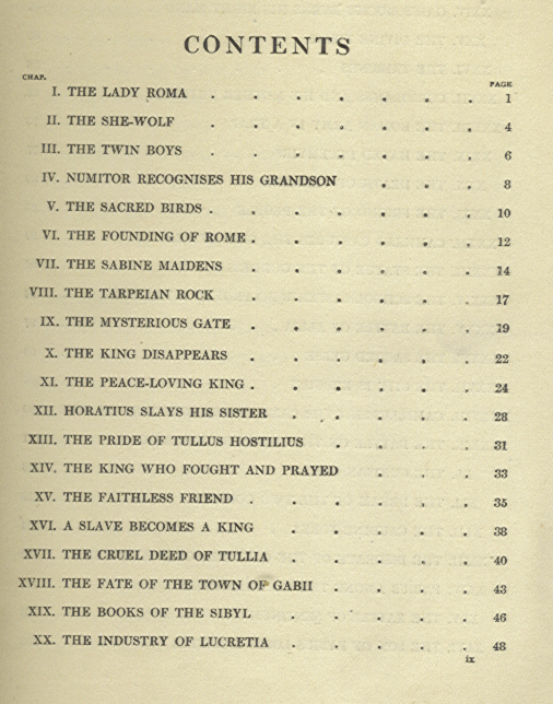 [Contents Page 1 of 6] from The Story of Rome by Mary Macgregor