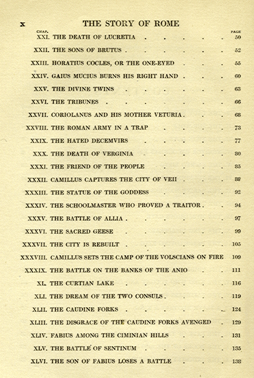 [Contents Page 2 of 6] from The Story of Rome by Mary Macgregor