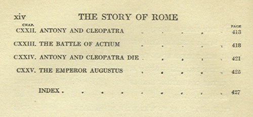 [Contents Page 6 of 6] from The Story of Rome by Mary Macgregor
