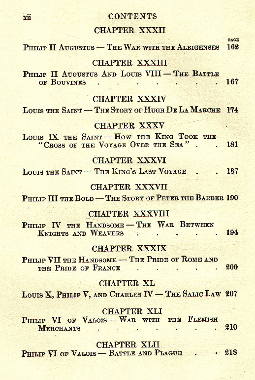 [Contents, 2 of 7] from History of France by H. E. Marshall