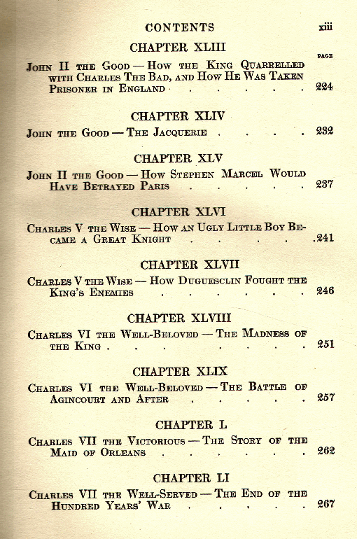 [Contents, 3 of 7] from History of France by H. E. Marshall