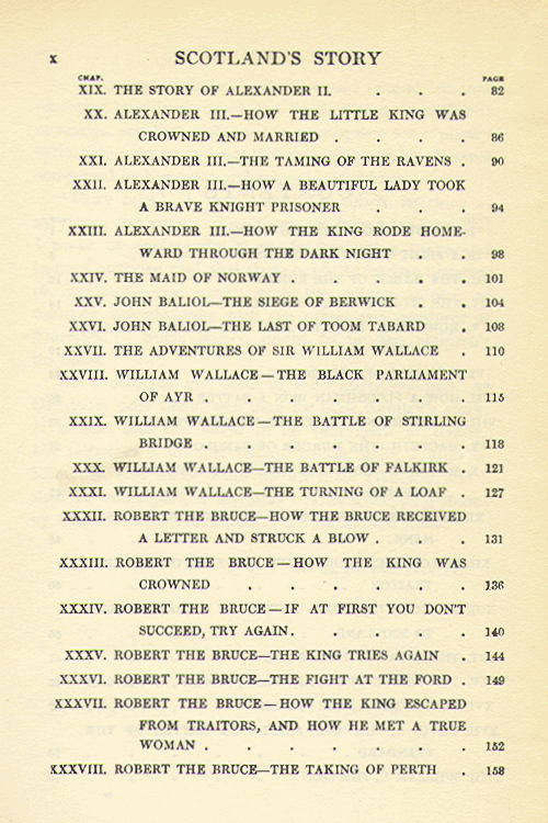 [Contents, Page 2 of 5] from Scotland's Story by H. E. Marshall