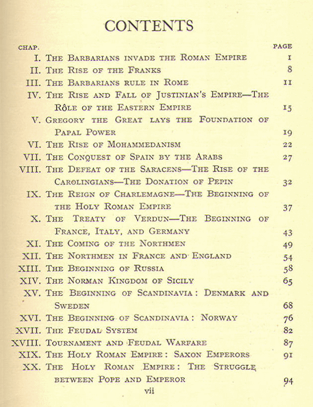 [Contents, Page 1 of 3] from The Story of Europe by H. E. Marshall