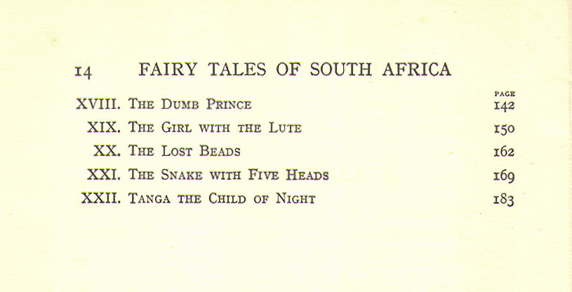 [Contents, page 2 of 2] from Native Fairy Tales by Ethel McPherson