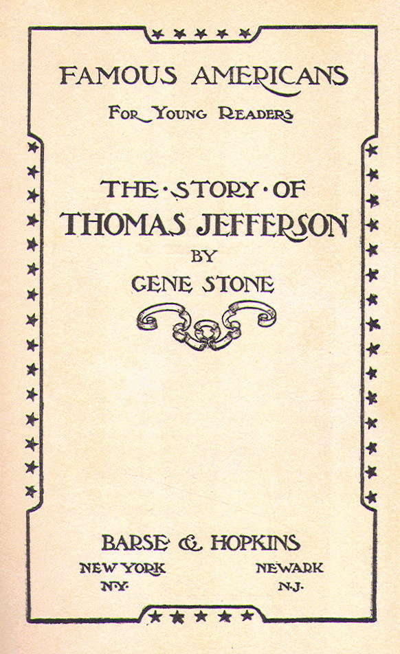 [Title Page] from Thomas Jefferson by J. W. McSpadden